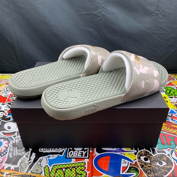 Puma Cool Cat Forest Camo Women’s Slides - Picture 2 of 9
